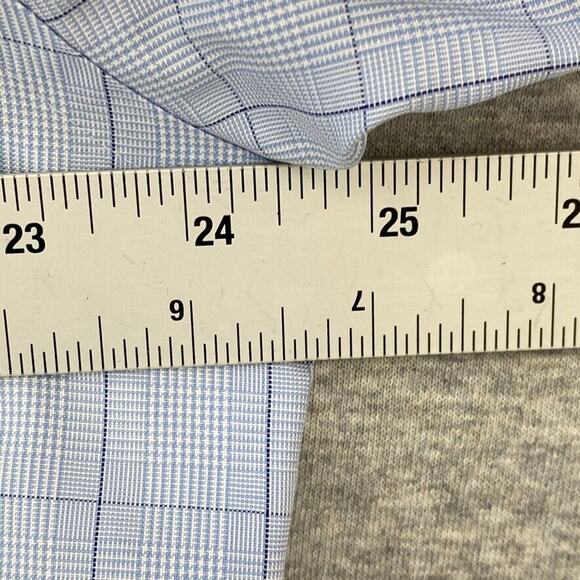 Jos A Bank Shirt Mens 16.5 / 32 Blue Check Travelers Button Up Long Sleeve - Picture 9 of 10